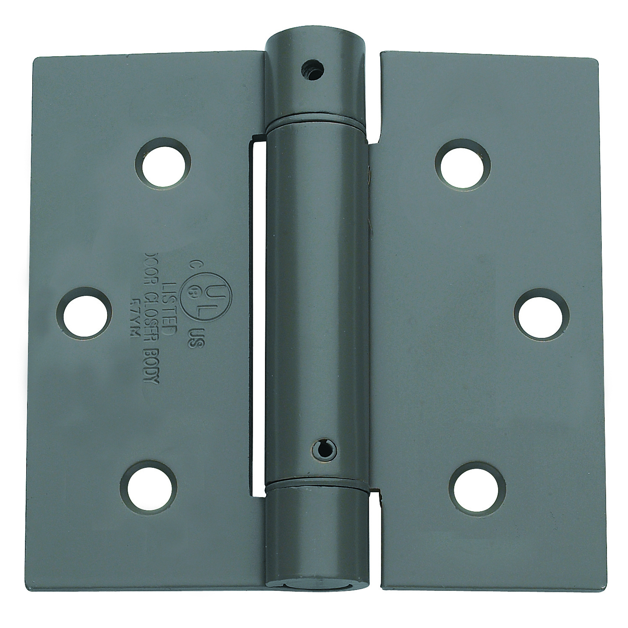 Global Door Controls Full Mortise Spring Hinge — 3.5in. x 3.5in., Prime Coat, Squared Radius, Non-Removable Pin, Model# CPS3535-USP-M